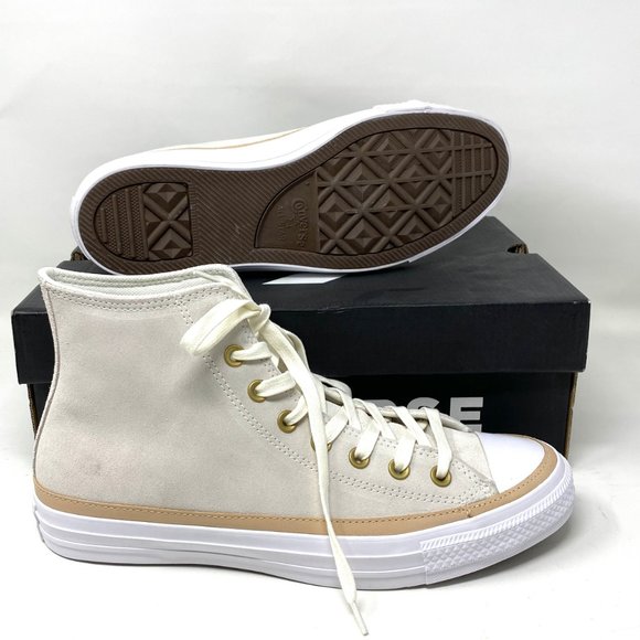 CONVERSE Men's Size 9.5 165921C CT All Star Hi OG Basketball White Suede Sneaker - Picture 2 of 10
